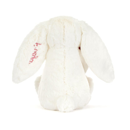 Personalised Cream Bunny with Rose
